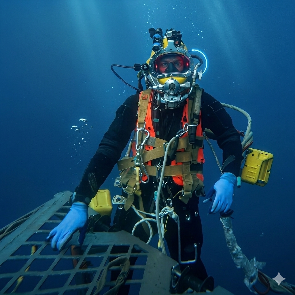 Offshore engineer working